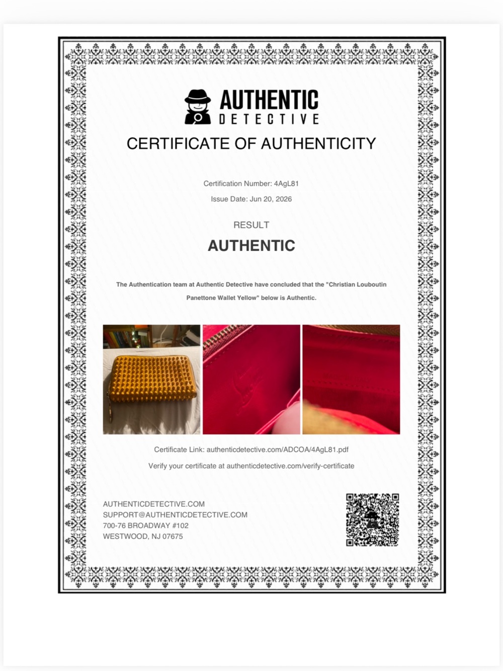 Authentic Christian Louboutin Yellow Spiked Panettone Zip-Around Wallet with COA - Picture 4 of 12